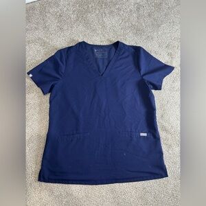 FIGS Casma 3 Pocket Scrub Top Women Medium Blue Stretch Medical Nurse Uniform